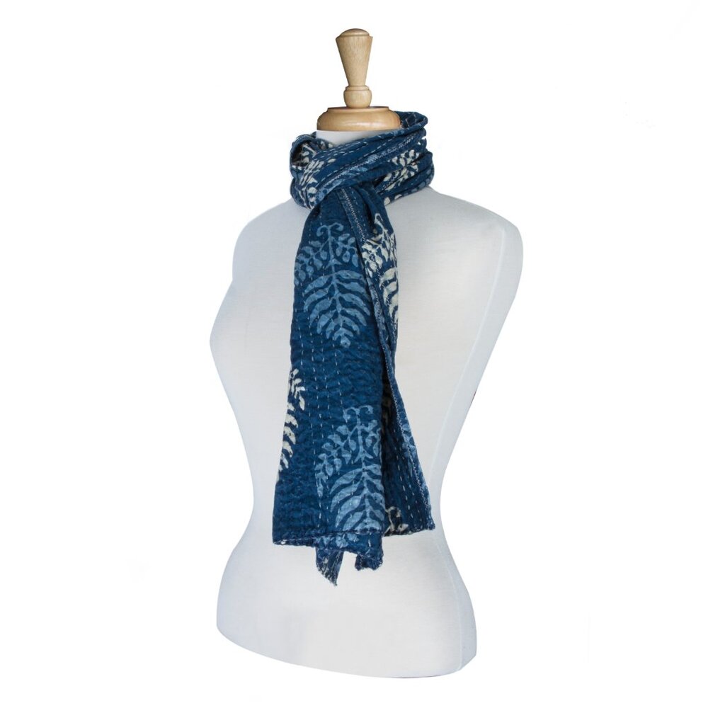 Taj Hotel Home Decor Kantha Cotton Scarve | 1-Piece | Multicolor | 18"x72"